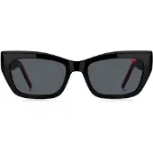 HUGO Sonnenbrille aus schwarzem Acetat mit mehrlagigen Bügeln in Signature-Rot Grösse ONESI