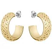 HUGO BOSS Goldfarbene Creolen mit Monogramm-Gravur