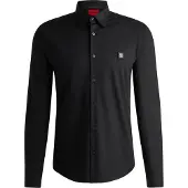 HUGO Businesshemd "Ermo Metal Logo" Slim Fit, Stretch- Baumwoll, Premium Serie