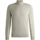 BOSS Rollkragenpullover aus Baumwoll-Mix mit Kaschmir und Logo-Aufnäher Grösse S