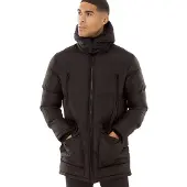 French Connection Parka Jacke mit Reißverschluss Schwarz Herren