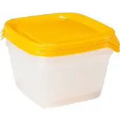 Curver Satz Fresh&Go Gelbe, Transparente, Quadratische Behälter