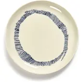 Serax Teller Feast Geschirr by Ottolenghi White Stripes Blue S 19 cm