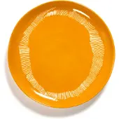 Serax Essteller Feast Tableware by Ottolenghi Yellow Stripes White M 22,5 cm