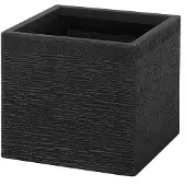Beliani Quadratischer Topf 30 x 30 x 28 cm schwarz PAROS