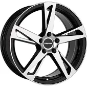 CARMANI Felge 16 Anton 6.5x16 ET 38 5x112 black polish CA166516H538BP kompatibel mit Mercedes A-Klasse B-Klasse C-Coupé C-Klasse CLA