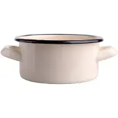 Altom Emaille Kochtopf 500 ml, 12 cm, beige, Stahl, induktionsgeeignet, spülmaschinenfest