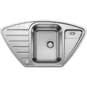 BLANCO LANTOS 9 E-IF, Edelstahl, 2 Becken, 330 x 420 mm, 16 cm, 198 x 318 mm, 3 cm