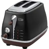 De'Longhi DeLonghi CTOV2103BK Icona Vintage 2-Scheiben Toaster Schwarz