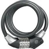 ABUS Spiralkabelschloss Raydo Pro 1450/185 + TexKF-Halterung - Zahlenschloss mit beleuchteten LED-Zahlenwalzen - -Sicherheitslevel 4 - 185 cm