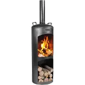 Cook King Grillkamin Holzkohlegrill Faro 40 x 158 cm schwarz