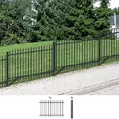 Alberts Zierzaun - Komplettset Chaussee, Höhe 100 cm, Länge 10 m, anthrazit, zum Einbetonieren