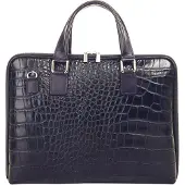 Samantha Look Aktentasche "Damen echt Leder, Made in Italy", Damen, Gr. B/H/T: 37cm x 31cm x 6cm onesize, blau, Leder, glänzend, Taschen Aktentasche, echt Leder, Made in Italy