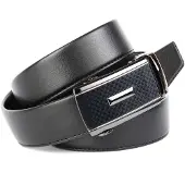 Anthoni Crown Ledergürtel , Herren, Gr. 100, schwarz, Leder, unifarben, Gürtel Ledergürtel, Eleganter Gürtel in Hirschprägung und einzigartiger Schließtechnik
