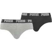 Puma Slip , Herren, Gr. XL, grau (grau, schwarz), Obermaterial: 95% Baumwolle, 5% Elasthan, unifarben mit Farbeinsatz, körpernah, Unterhosen Slip, mit breitem Logobund