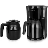 Emerio Kaffeemaschine mit doppelter Thermokanne – 1 L Filterkaffee – 8 Tassen – Tropf-Stopp-System – auch für Camping geeignet – CME-125050 - Schwarz