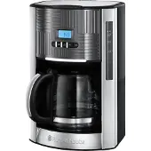 Russell Hobbs Kaffeemaschine Geo Steel 25270-56 Digital Glaskanne Timer 12 Tassen
