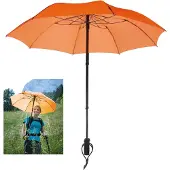 Euroschirm Taschenregenschirm "teleScope handsfree, orange" zweifach ausziehbarer Schaft, handfrei tragbar
