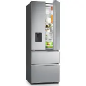 Hisense RF632N4WIE French Door Kühlkombination, 485 Liter, Super Freeze, Wasserspender, Edelstahl