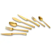 Echtwerk Tafelbesteck Avelino Gold 42-teilig 6 Personen Edelstahl 18/10 mattiert