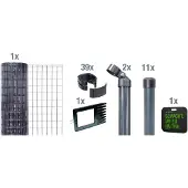 Alberts Fix-Clip Pro Gartenzaun, Höhe 153 cm, Länge 25 m, Zaun-Komplettset zum Einbetonieren, anthrazit