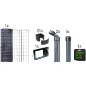 Alberts Fix-Clip Pro Gartenzaun, Höhe 102 cm, Länge 10 m, Zaun-Komplettset zum Einbetonieren, anthrazit