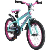Bikestar Kinder Fahrrad ab 5 Jahre | 18 Zoll Urban Jungle Kinderrad | Türkis & Berry