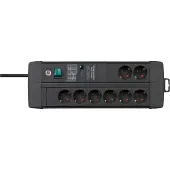 Brennenstuhl 1256000698, 3 m, Drinnen, Abgewinkelt, IP20, Schwarz, 8 AC-Ausgänge