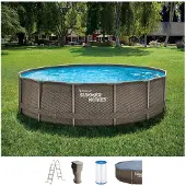 Summer Waves , Aufstellpool "Active Frame Pool", rattanbraun, Ø 457 x 106 cm, Rund