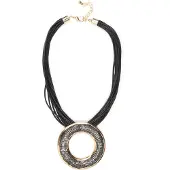 Collezione alessandro Kette mit Anhänger "Rowina" runder Anhänger mit Glassteinen