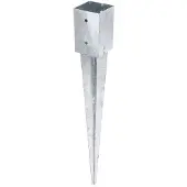 Alberts Einschlag-Bodenhülse "91x91 mm" für Vierkantholzpfosten, Gesamtlänge 750 mm