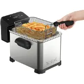 Tefal FR507D Family Pro Fritteuse, 4 L Öl-Kapazität, digitaler LED-Bildschirm, schwarz/elegant