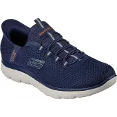 SKECHERS für Herren. 232457 Slip-ins: Gipfel - Hochgebirgsmarine (44), Stoff, 3 bis 5 cm, Schnürsenkel, Lässig