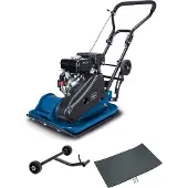 Scheppach Rüttelplatte HP2300S | 5,6 PS Benzinmotor | 13 kN Verdichtungsdruck | 540 x 420 mm Plattengröße | inkl. Fahrvorrichtung und Gummimatte