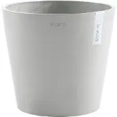 Ecopot's Blumentopf "AMSTERDAM White Grey", BxTxH: 40x40x35 cm, mit Wasserreservoir