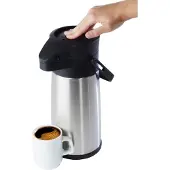 Aps Pump-Isolierkanne "Budget", 2,2 l, Dreh-Pumpknopf, für bis zu 17 Tassen Kaffee, doppelwandige Isolierung