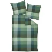 Janine Design Feinbiber Bettwäsche-Garnitur DAVOS 65131 Farbe grünblau-06 Größe 155x220 + 80x80cm