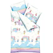 Kaeppel Renforcé Kinderbettwäsche 135x200 cm Rainbow Fairies 4868 Fee Sterne
