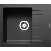 Pyramis Spüle ALAZIA 59x50 in CARBON mit Excenterbedienung / Granitspüle / Steinspüle / Ausschnitt 570 x 480 mm