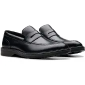 Clarks Slipper Aldwin Step mit eleganter Optik 1216 Black Leather 43