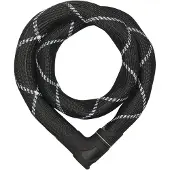 ABUS Kettenschloss Iven Chain 8210 – Fahrradschloss aus gehärtetem Stahl – mit Kunstfaserummantelung – -Sicherheitslevel 10 – 110 cm – Schwarz