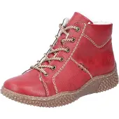 Rieker Winterboots , Damen, Gr. 40, Warmfutter, rot, Lederimitat, unifarben, Schuhe Winterboots, Schnürboots, Stiefelette, High Top Sneaker mit Innenreißverschluss