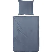H.G. Hahn-Haustextilien Luxus-Satin Bettwäsche uni Farbe denim Größe 155x220 cm