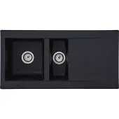 Respekta Einbauspüle Küchenspüle Spüle Granit Mineralite 100 x 50 Schwarz Denver