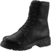 Rieker Schnürstiefel Damen Synthetik Schwarz Größe: 39