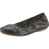 Rieker Ballerina Slipper, Flache Schuhe mit Rundum-Gummizug