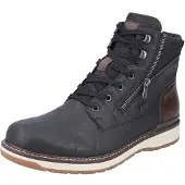 Rieker Winterboots , Herren, Gr. 45, Schurwolle, schwarz (schwarz, dunkelbraun), Lederimitat, Textil, Schuhe Winterboots, mit wasserabweisender riekerTEX-Membran, Topseller