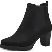 Tamaris Stiefelette , Damen, Gr. 41, Synthetik Textil, schwarz, Elastischer Einsatz, Textil, Veloursleder, unifarben, Schuhe Stiefelette, mit Stretcheinsatz, Topseller