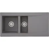 Respekta Einbauspüle Küchenspüle Spüle Granit Mineralite 100 x 50 Grau Denver