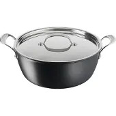 Tefal Jamie Oliver by Batch-Cooking Set, H91254, Rund, Schwarz, Silber, Aluminium, Titan, Grau, Edelstahl